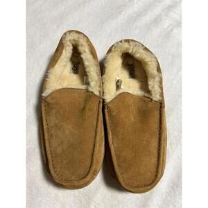 UGG Australia Ascot Chestnut Suede Sheepskin Moccasin Slippers Men’s Size 10